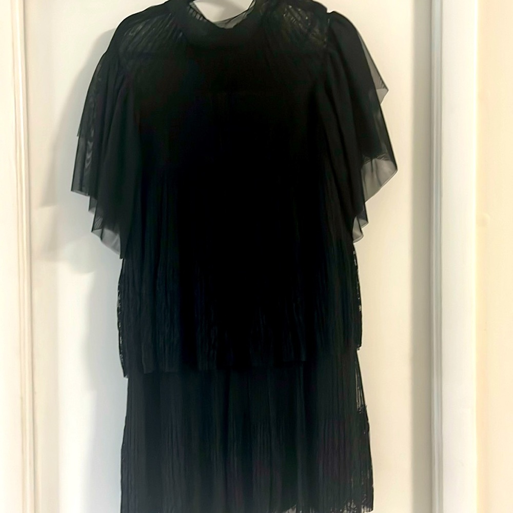 Layered lace and tulle black dress in size small